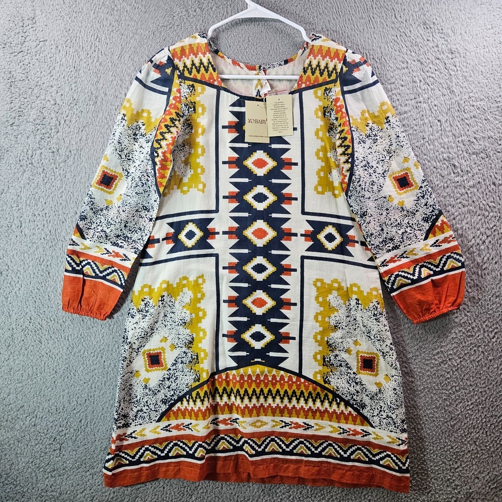 NWT Yo Baby Women‎ Dress XS Geometric Aztec Print Multicolor Boho Preppy